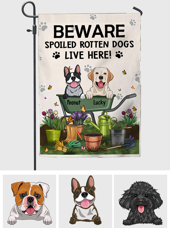 Beware Of The Dog - Personalized Gardening Garden Flag