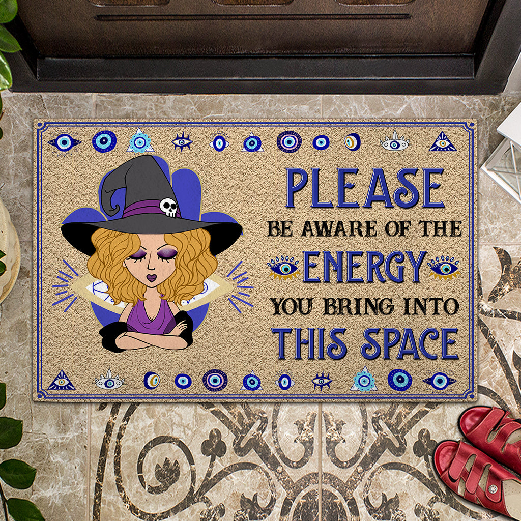 Discover Please Be Aware - Personalized Witch Doormat