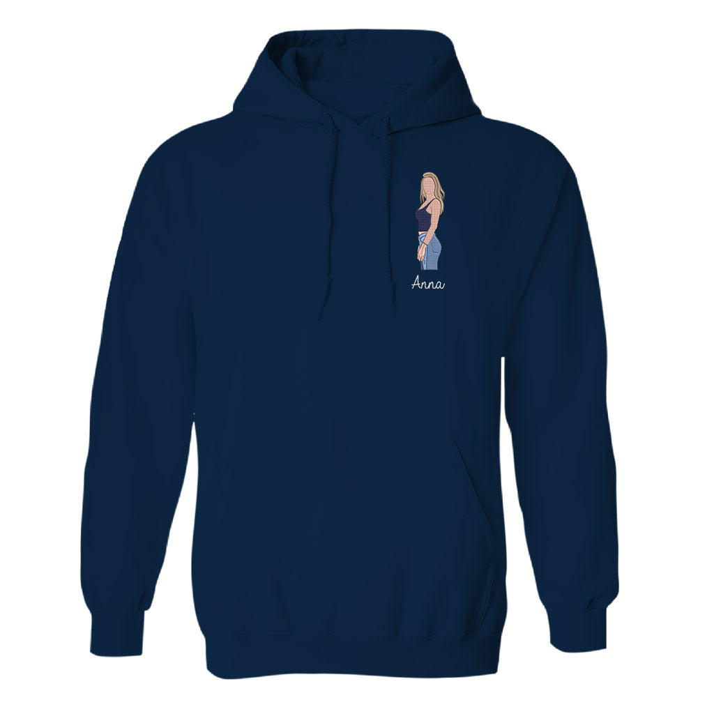 Custom 2D Photo - Personalized Sibling Embroidered Hoodie