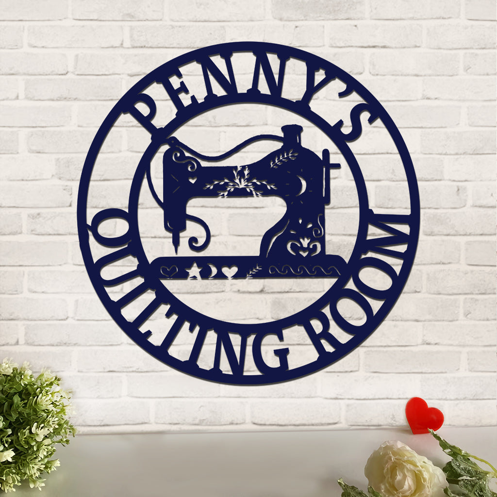 Quilting Room - Personalized Quilting Cut Metal Sign