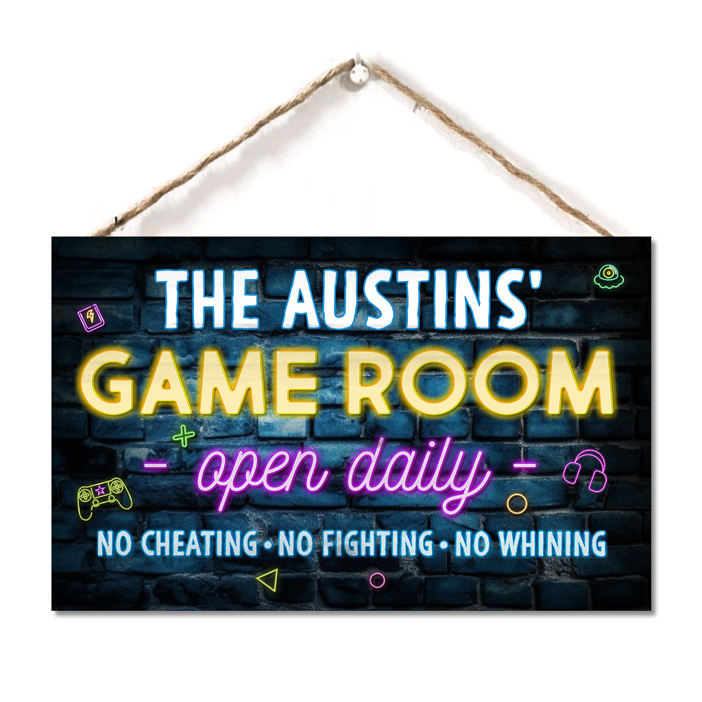 Game Room - Personalized Video Game Rectangle Wood Sign