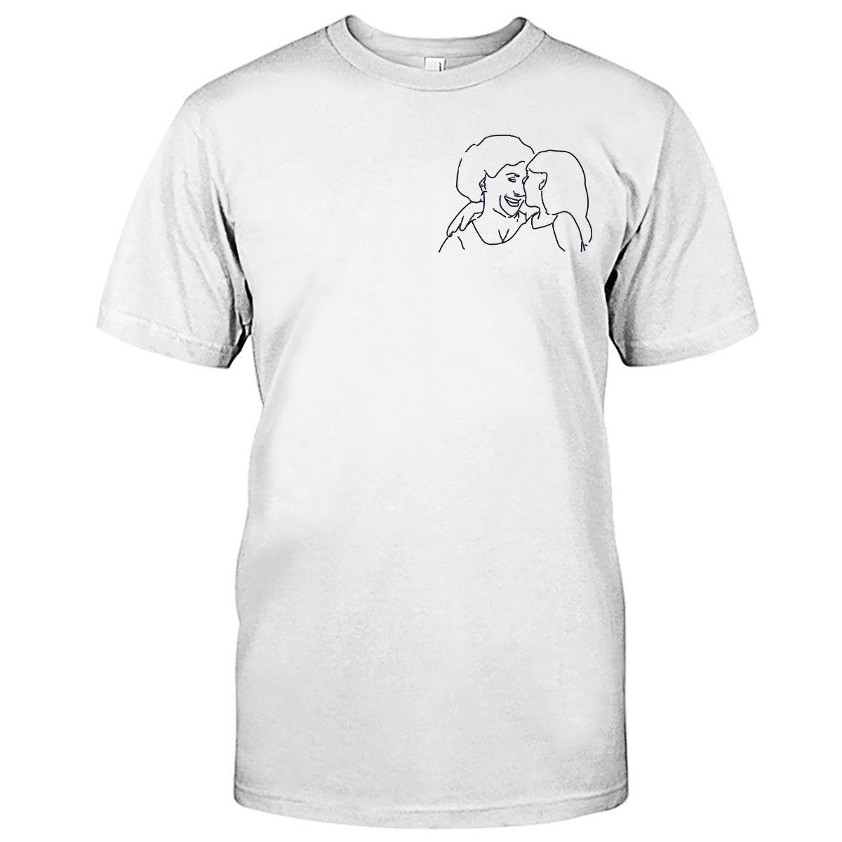 Custom Line Art - Personalized Grandma Embroidered T-shirt