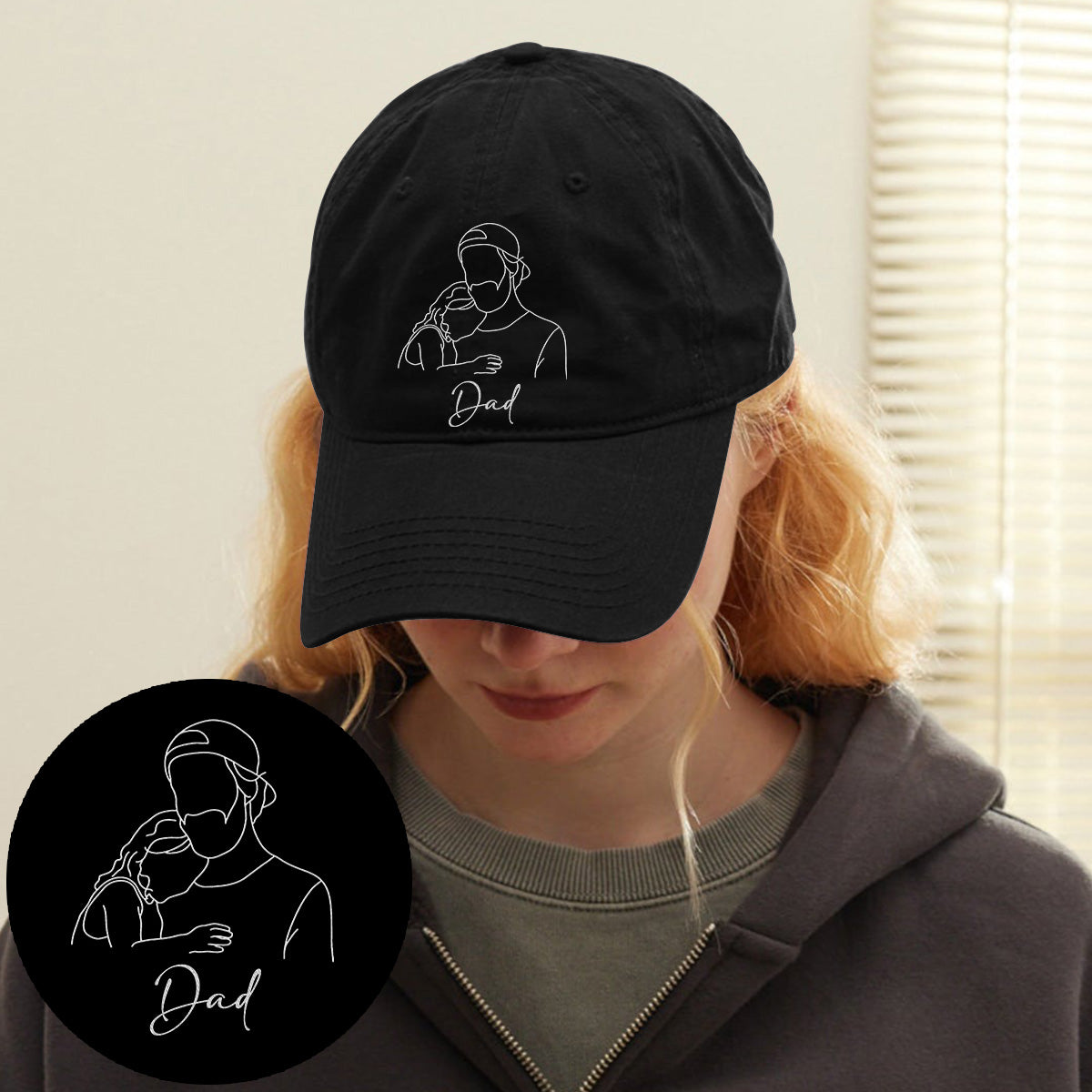 Custom Photo - Personalized Step Dad Embroidered Classic Cap