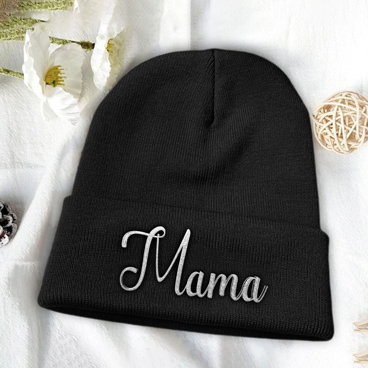 Custom Name - Personalized Mother Embroidered Beanie