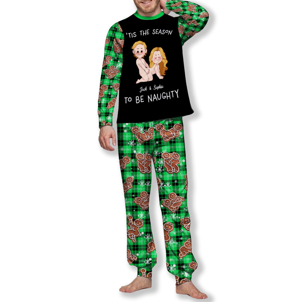 Tis The Season To Be Naughty - Personalized Couple Pajamas Set