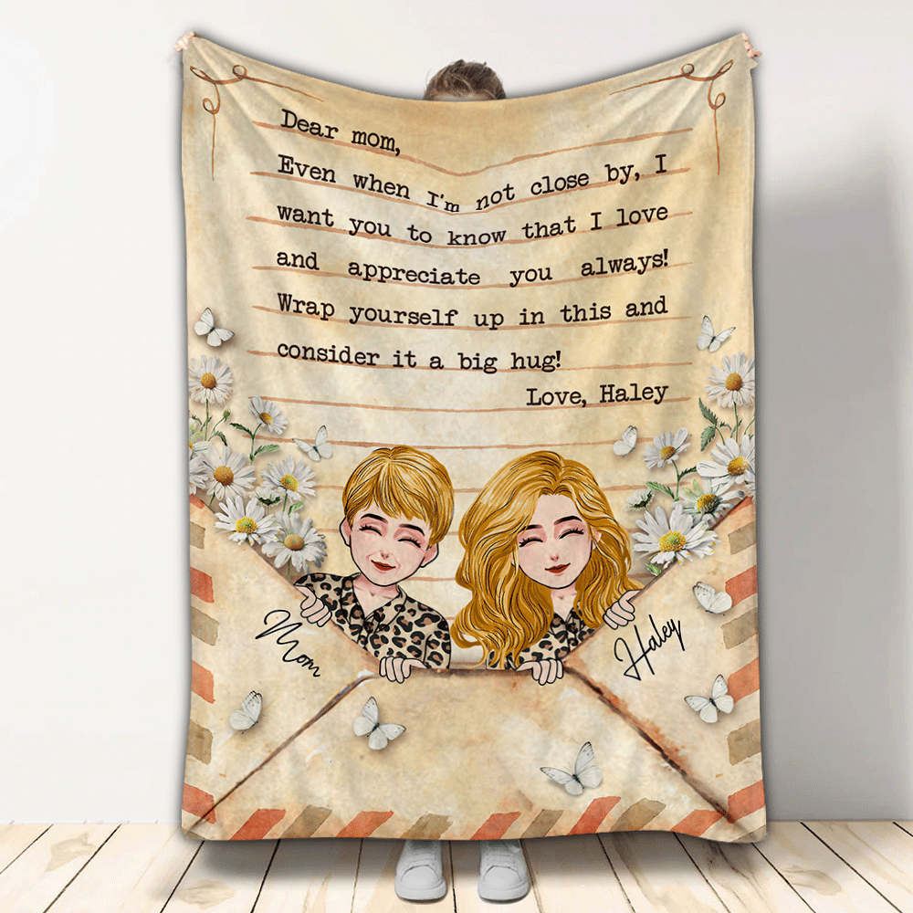 Dear Mom Letter Blanket - Personalized Mother's Day Mother Blanket