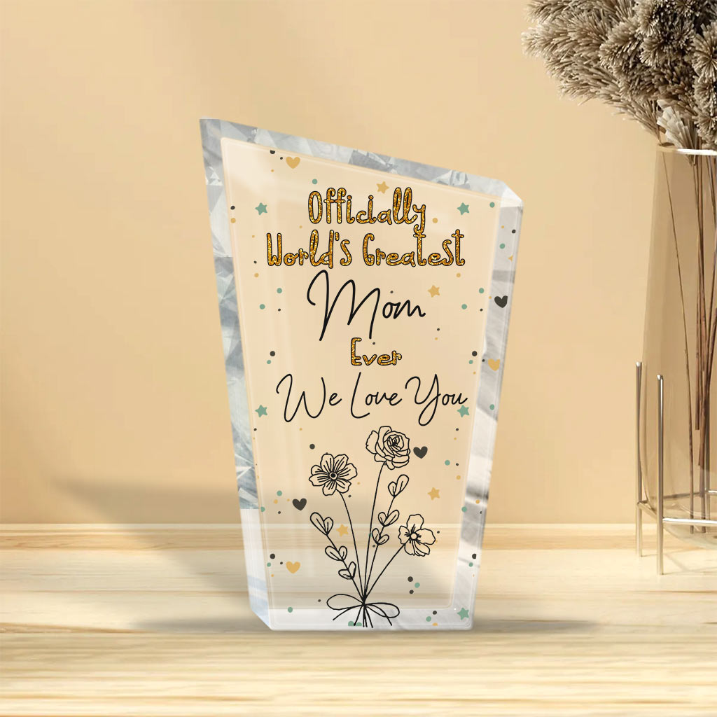 Discover Officially World's Greatest Mom Ever - Personalized Mother's Day Mother Custom Shaped Acrylic Plaque