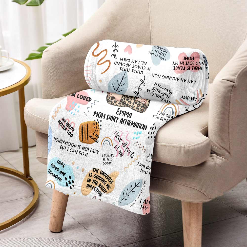 Mom Daily Affirmation - Personalized Mother's Day Mother Blanket