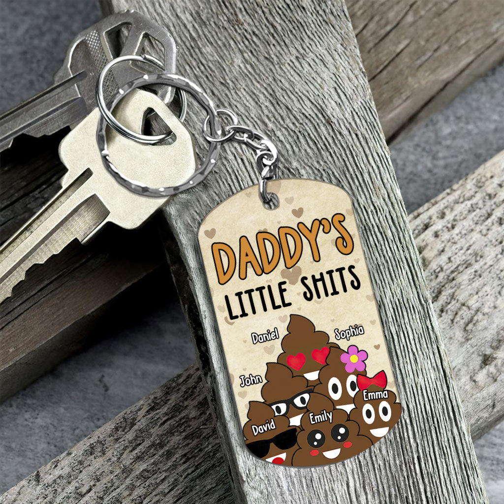 Dad's Little Cuties - Gift for dad, grandma, grandpa, mom, uncle, aunt - Personalized Stainless Steel Keychain