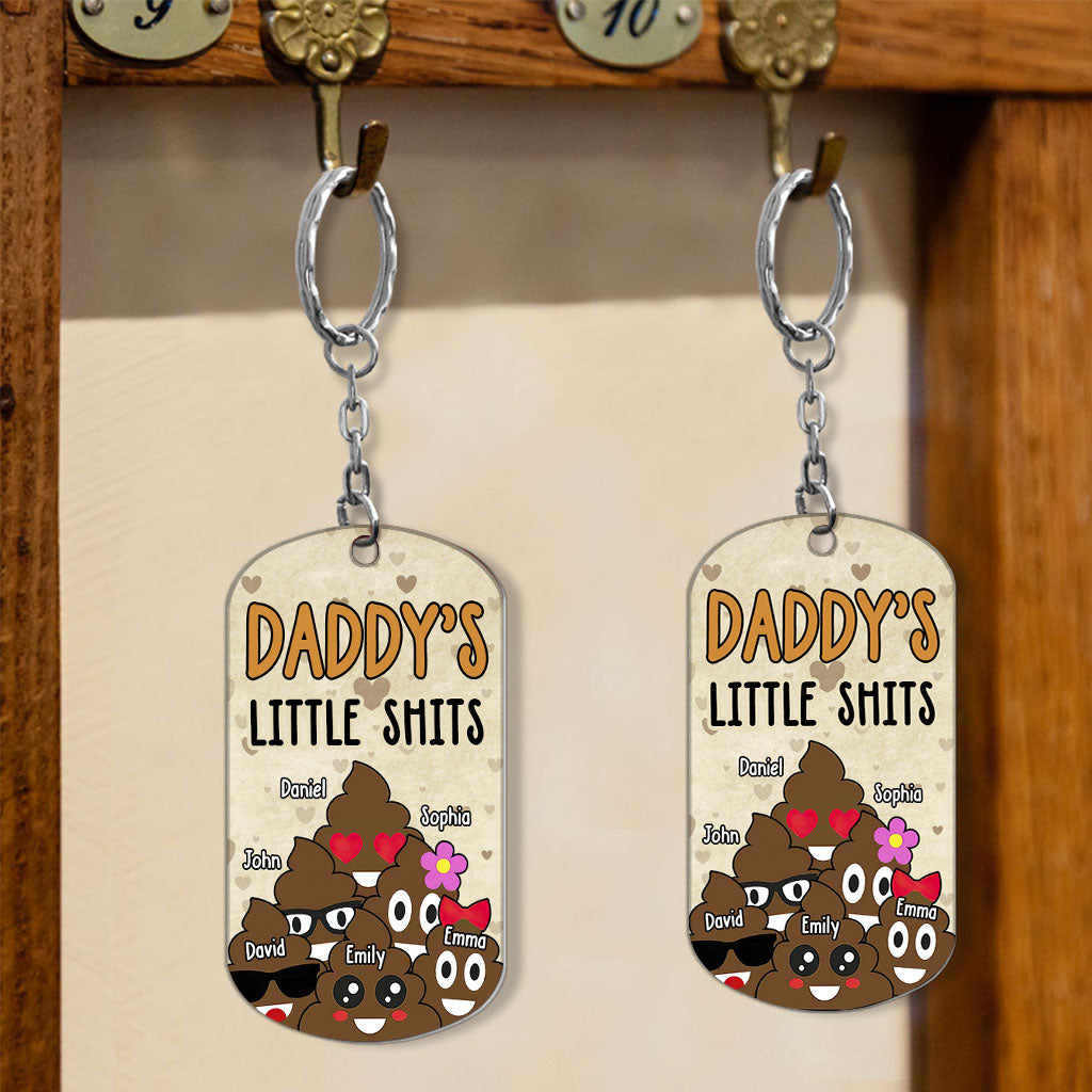 Disover Dad's Little Cuties - Gift for dad, grandma, grandpa, mom, uncle, aunt - Personalized Stainless Steel Keychain