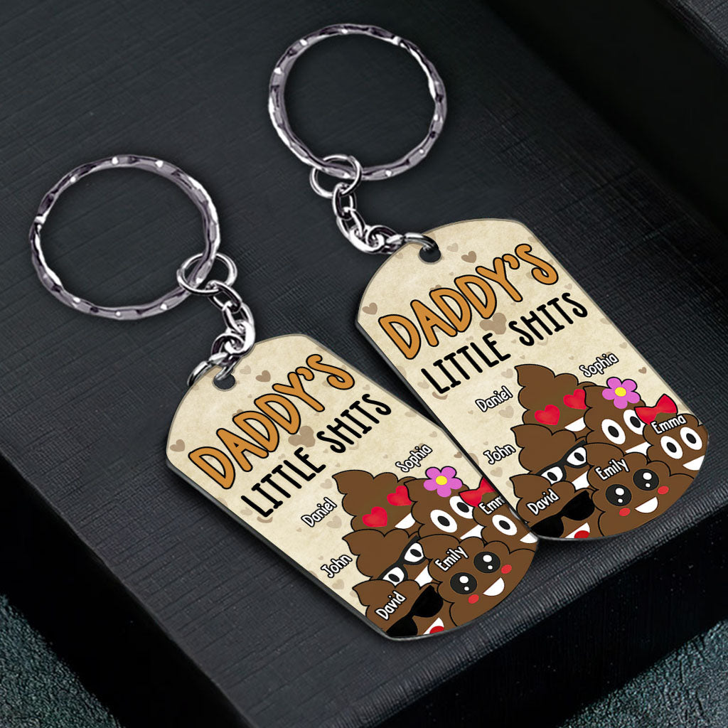 Disover Dad's Little Cuties - Gift for dad, grandma, grandpa, mom, uncle, aunt - Personalized Stainless Steel Keychain