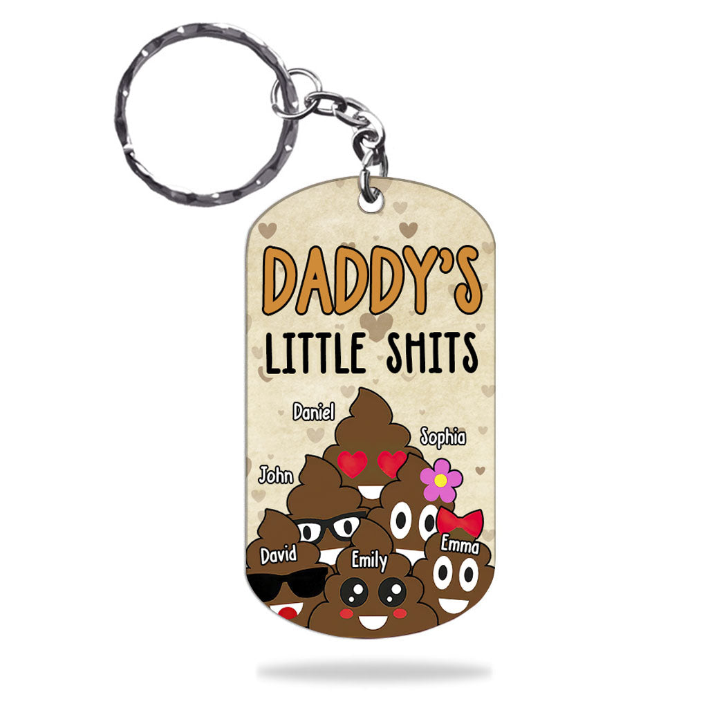 Disover Dad's Little Cuties - Gift for dad, grandma, grandpa, mom, uncle, aunt - Personalized Stainless Steel Keychain