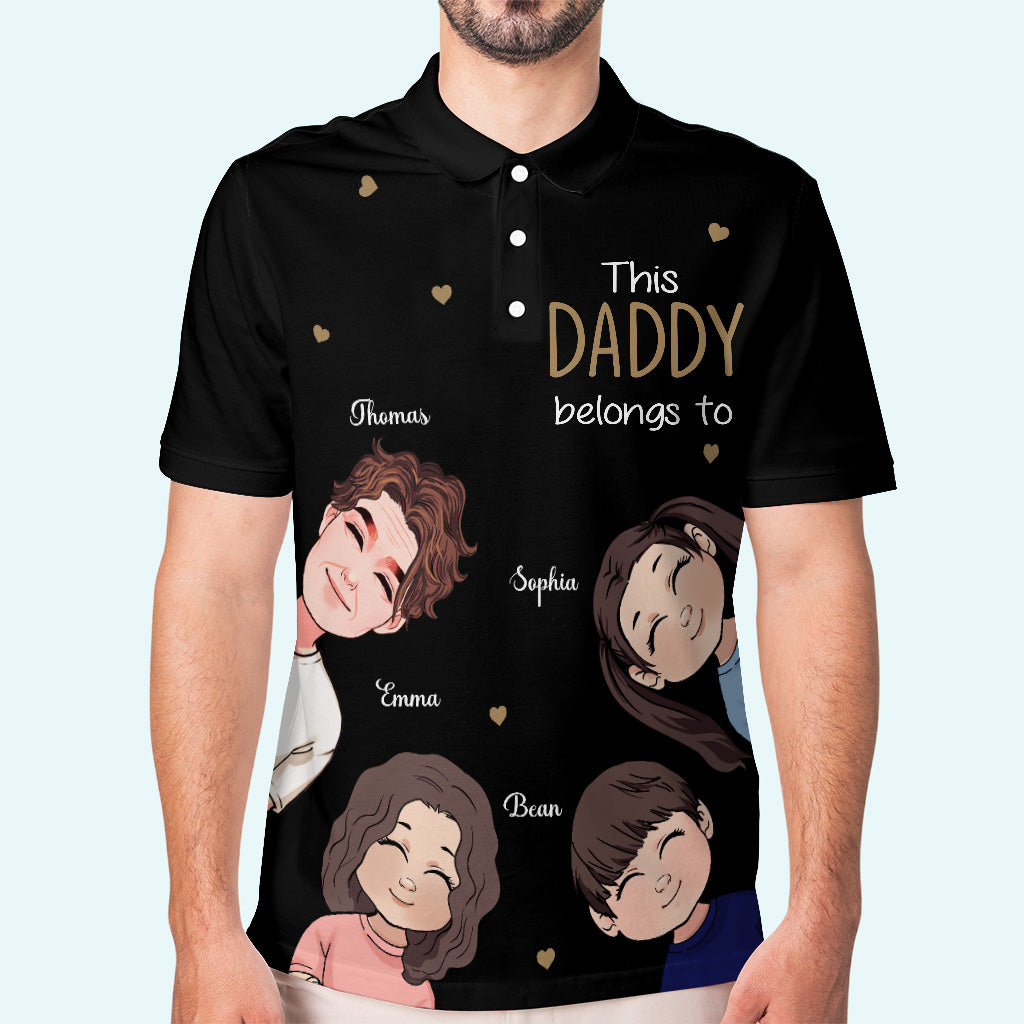 This Daddy Belongs To - Gift for dad, grandpa - Personalized Polo Shirt