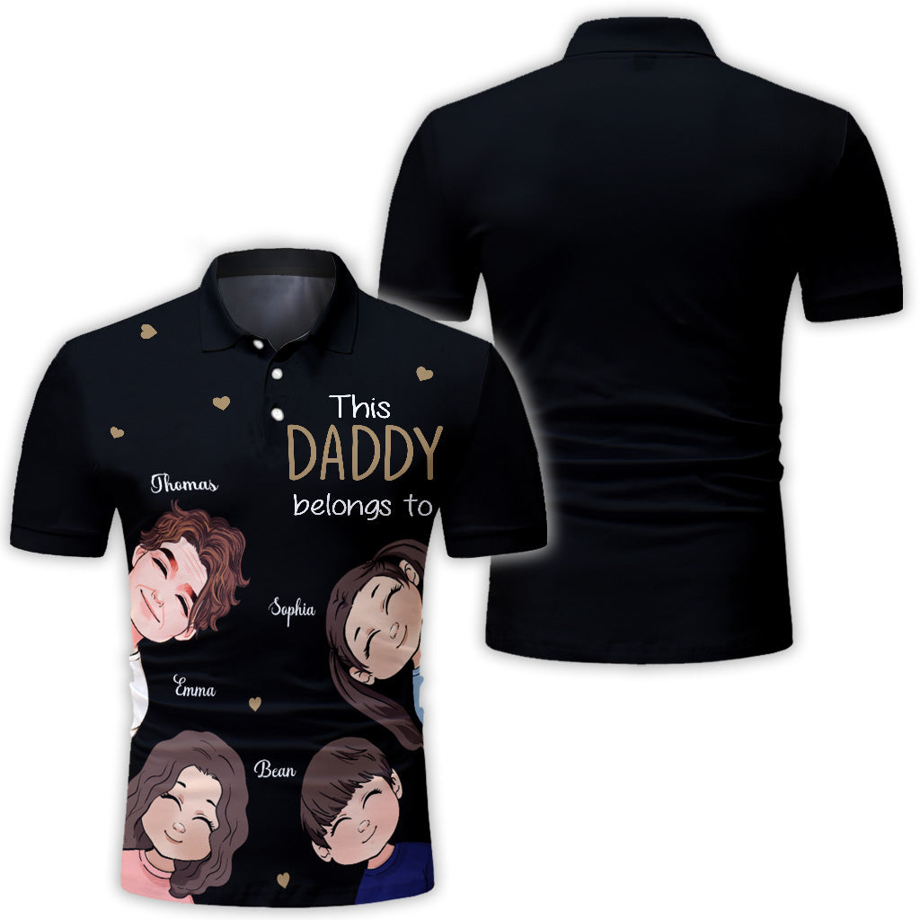This Daddy Belongs To - Gift for dad, grandpa - Personalized Polo Shirt