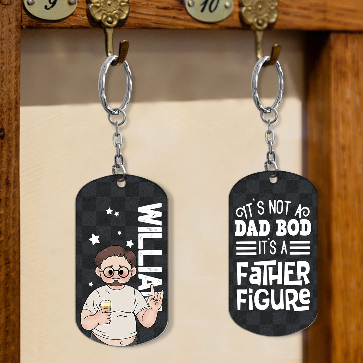 Not A Dad Bod - Personalized Father's Day Father Stainless Steel Keychain