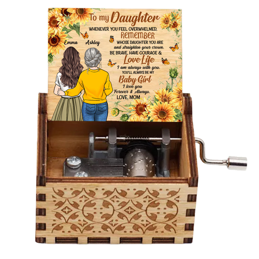 To My Daughter - Personalized Mother's Day Mother Hand Crank Music Box