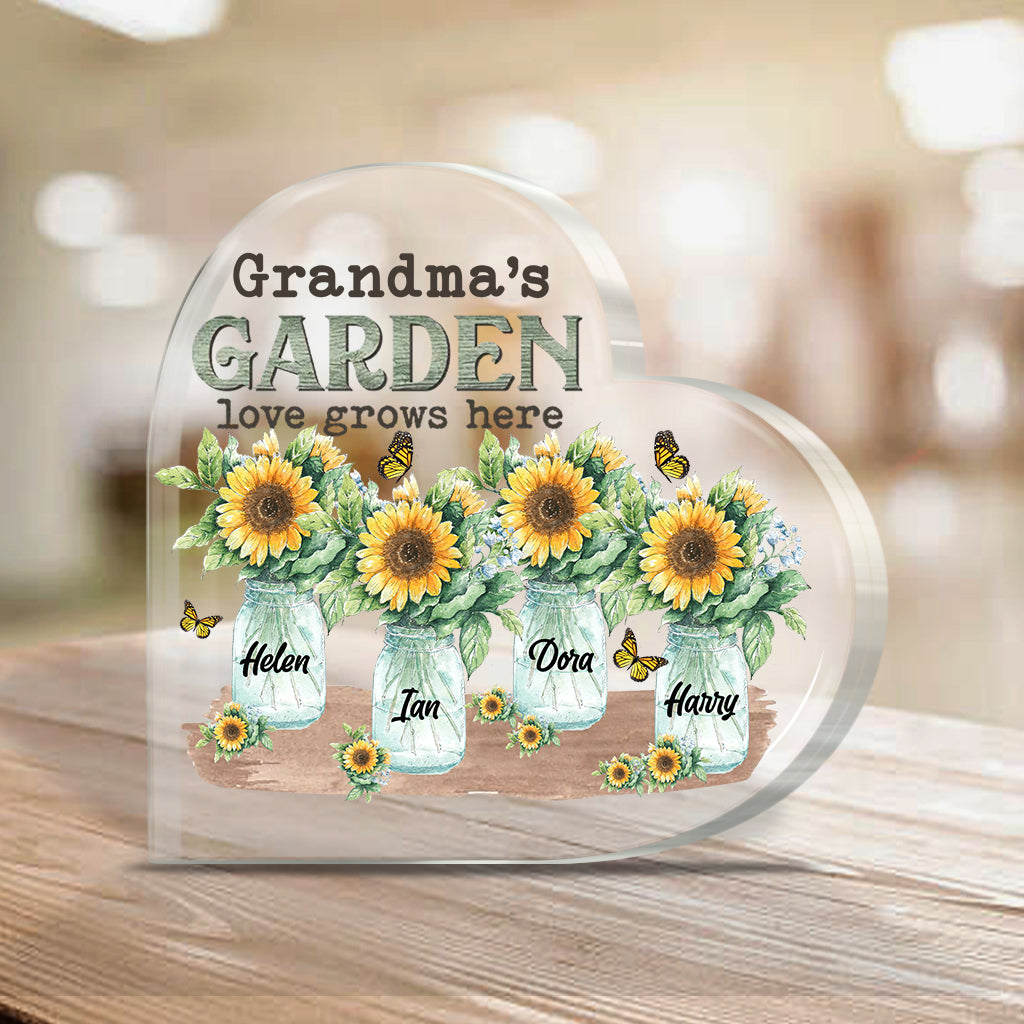 Grandma's Garden - Personalized Mother's Day Grandma Custom Shaped Acrylic Plaque