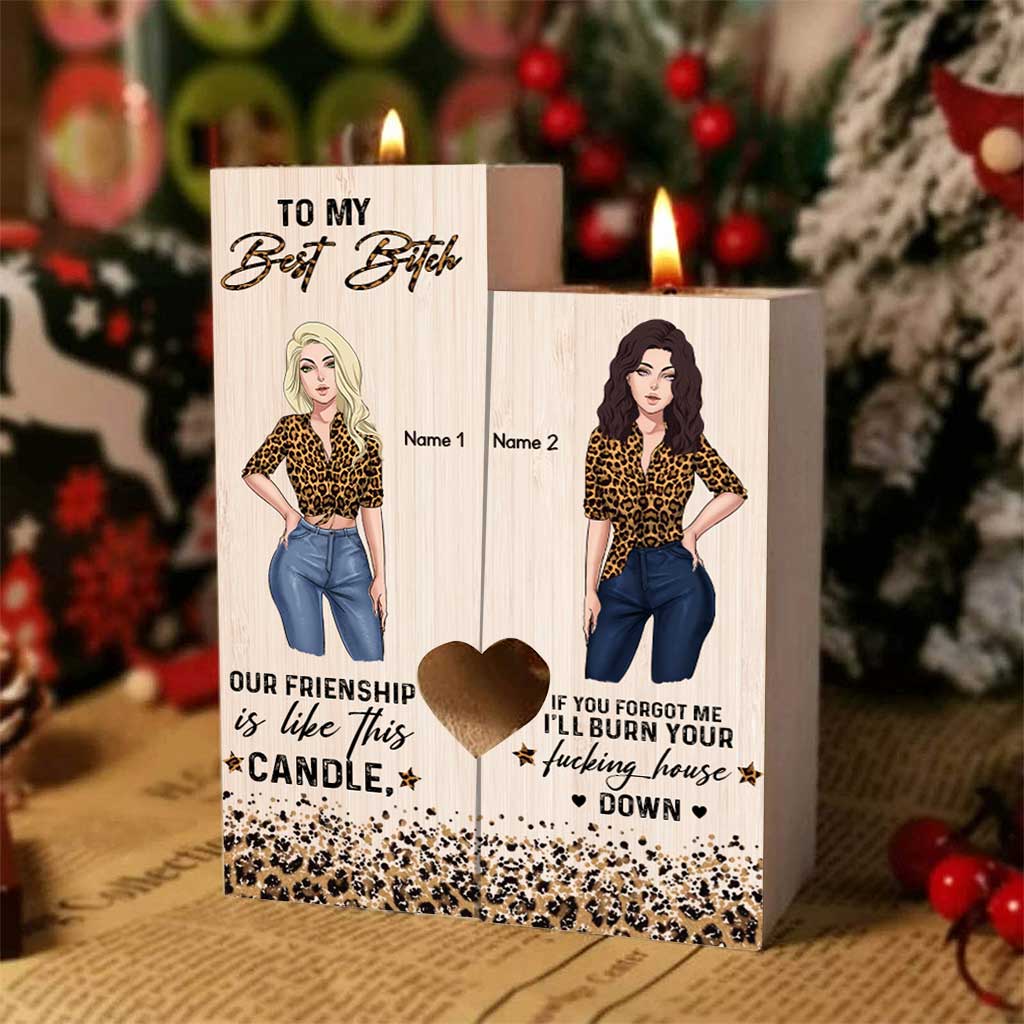 Our Friendship Is Like This Candle - Personalized Bestie Candle Holder