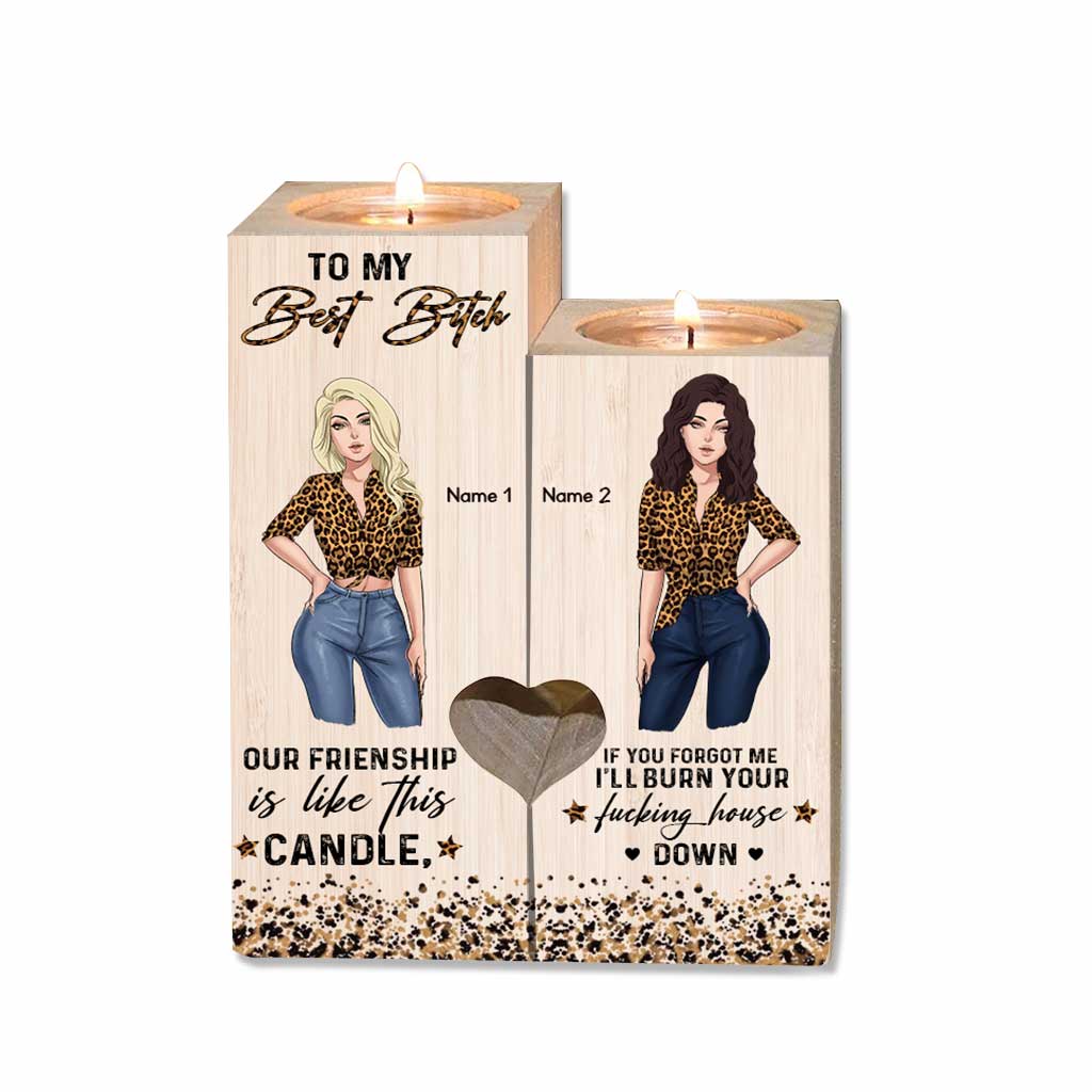 Our Friendship Is Like This Candle - Personalized Bestie Candle Holder