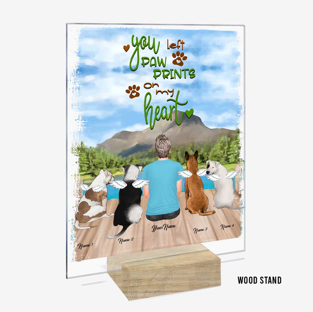 You Left Paw Prints On My Heart - Personalized Dog Transparent Acrylic Plaque