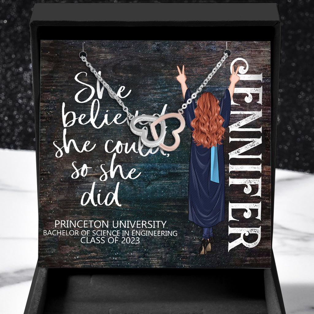 She Believed She Could - Personalized Graduation Necklace