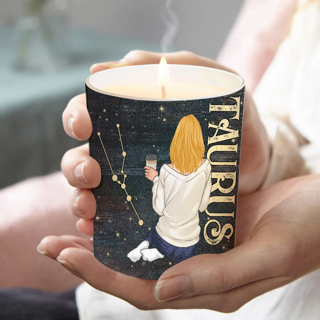 Horoscope Zodiac Sign - Personalized Horoscope Candle With Wooden Lid