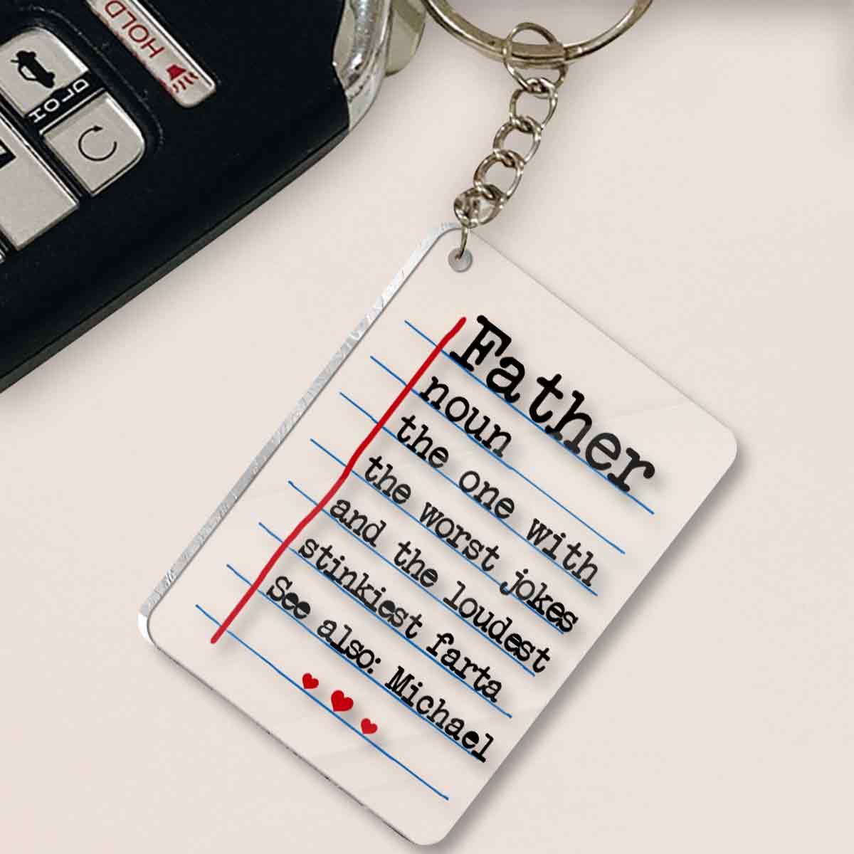 Dad Definitions - Personalized Father Transparent Keychain