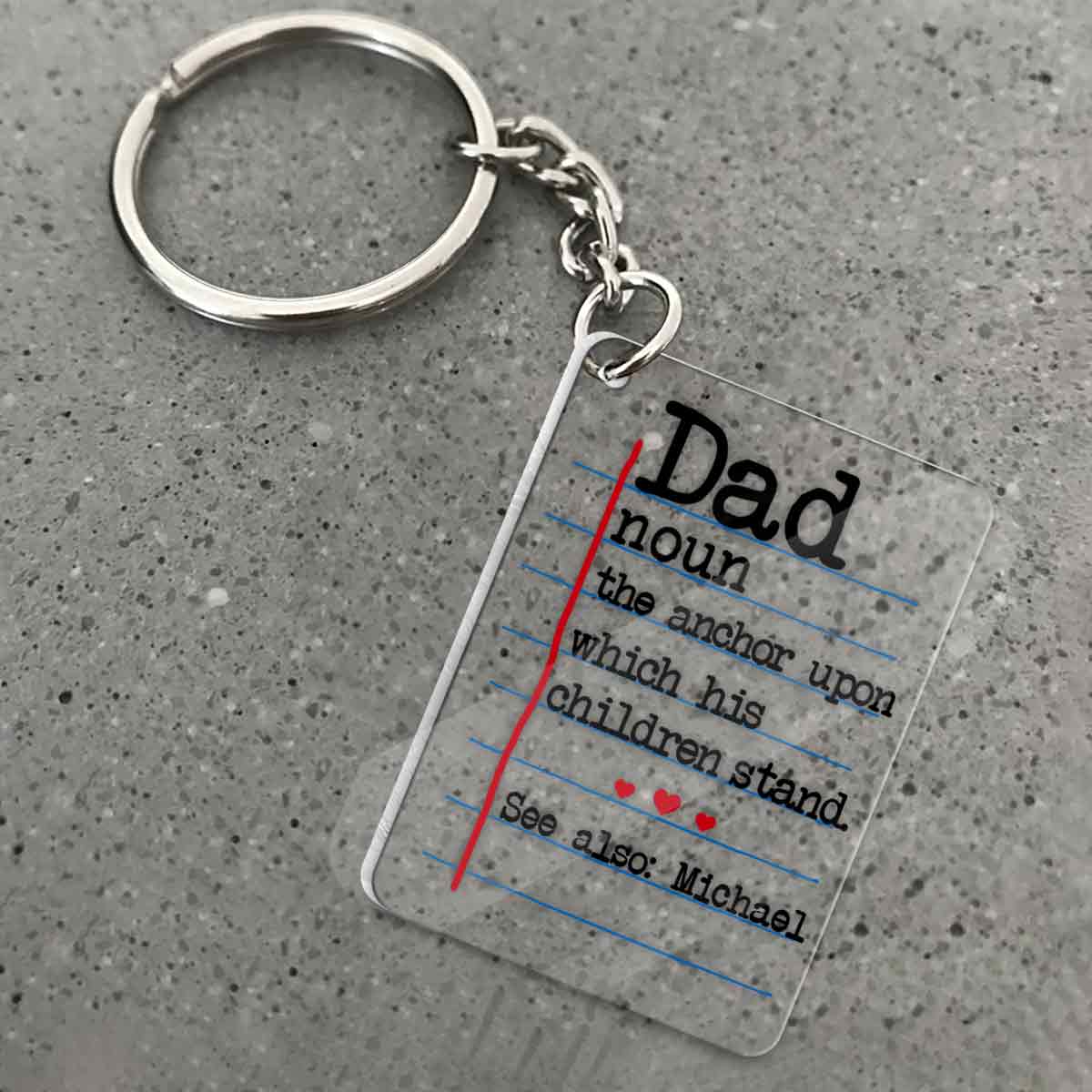 Dad Definitions - Personalized Father Transparent Keychain