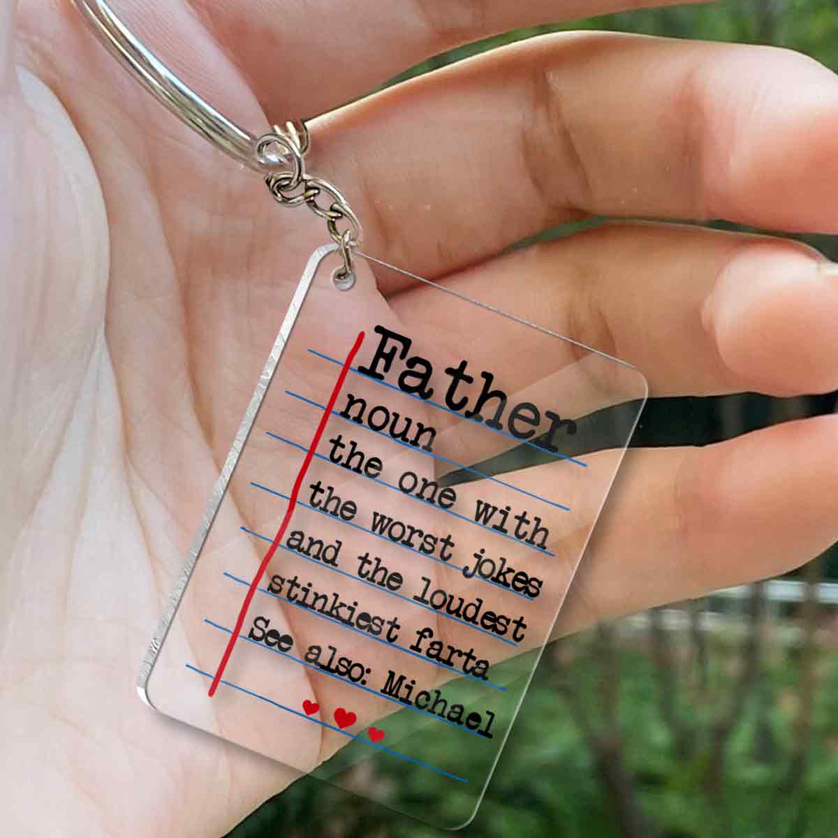 Dad Definitions - Personalized Father Transparent Keychain