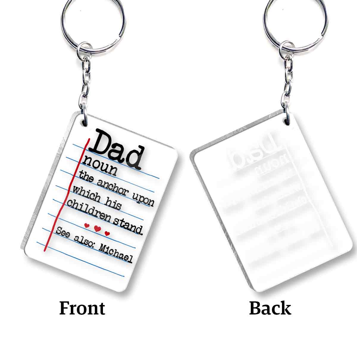 Dad Definitions - Personalized Father Transparent Keychain