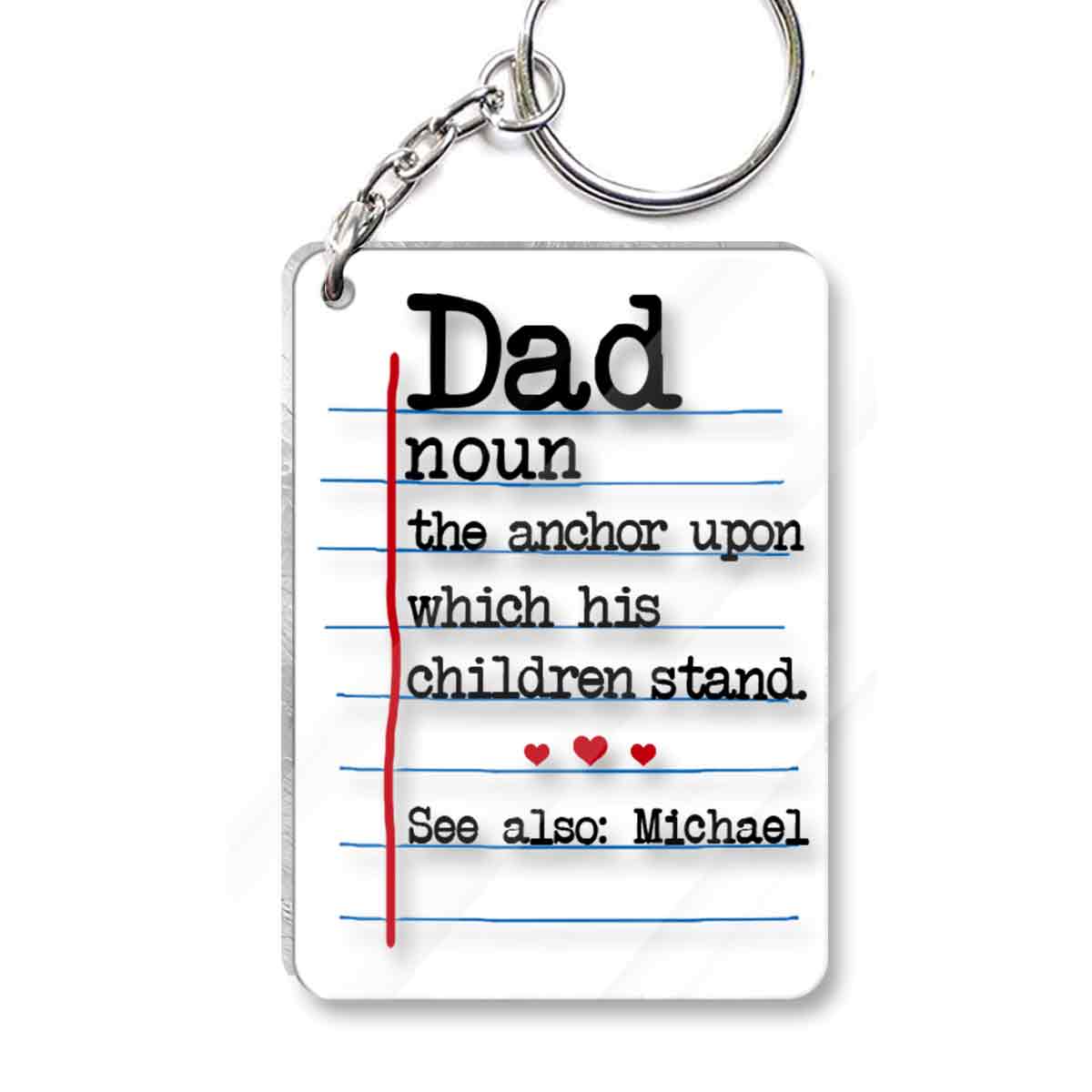 Dad Definitions - Personalized Father Transparent Keychain