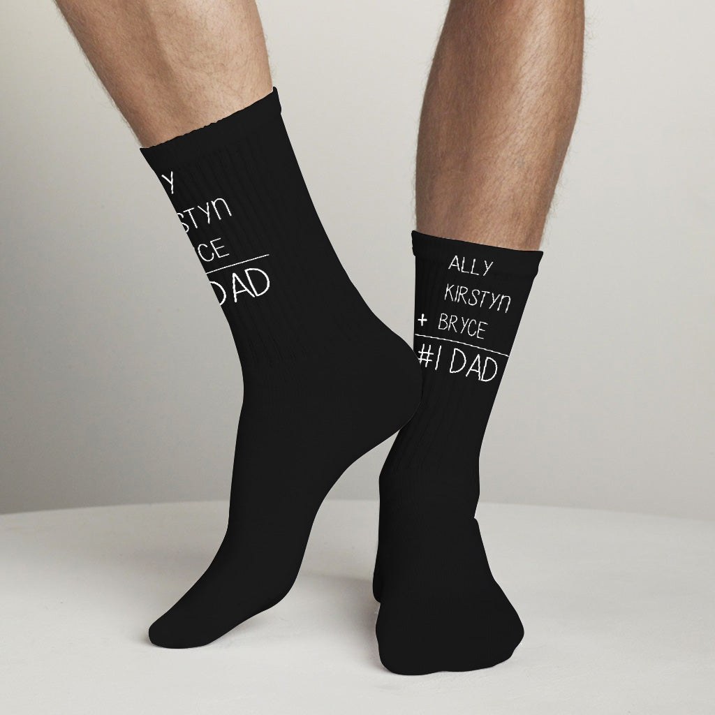 #1 Dad - Gift for Dad, Grandma, Grandpa, Mom, Uncle, Aunt - Personalized Socks