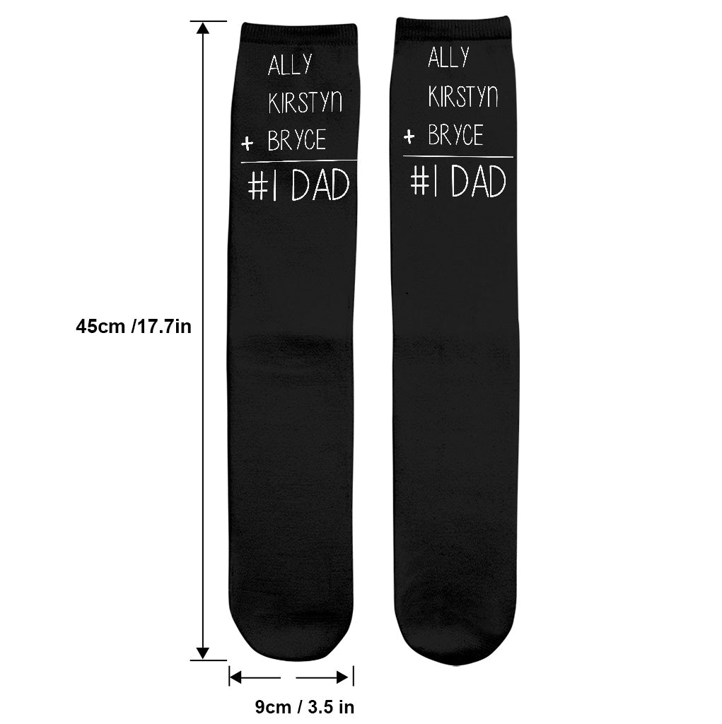 #1 Dad - Gift for dad, grandma, grandpa, mom, uncle, aunt - Personalized Socks