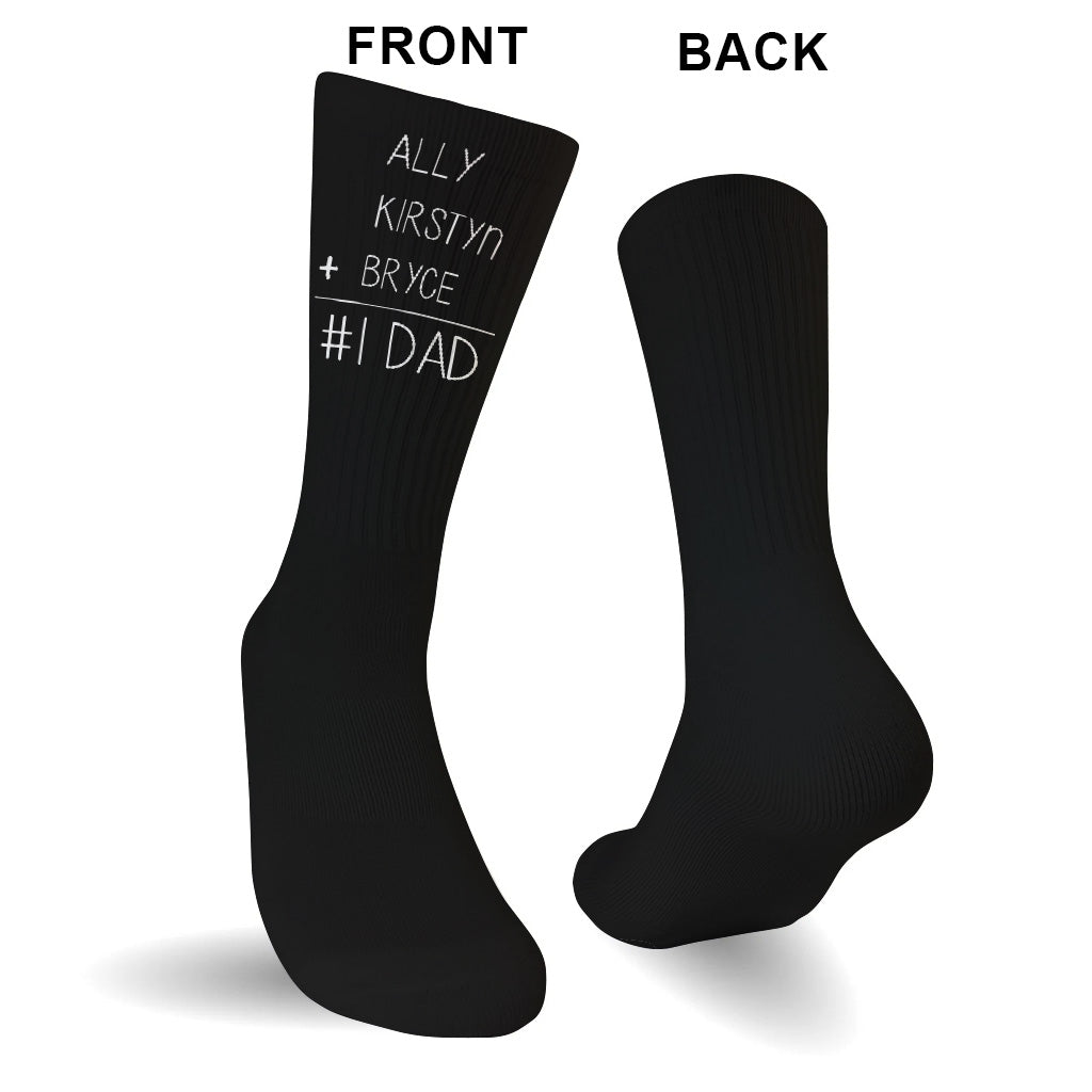 #1 Dad - Gift for dad, grandma, grandpa, mom, uncle, aunt - Personalized Socks