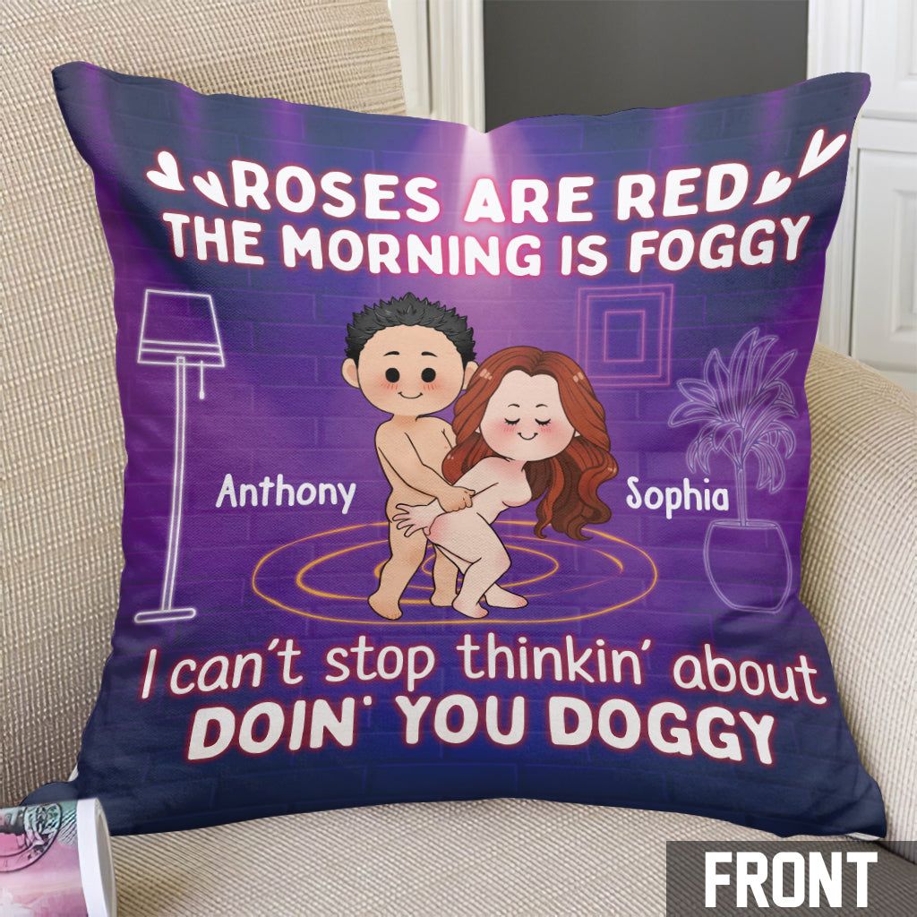 Roses Are Red The Morning Is Foggy - Personalized Couple Throw Pillow