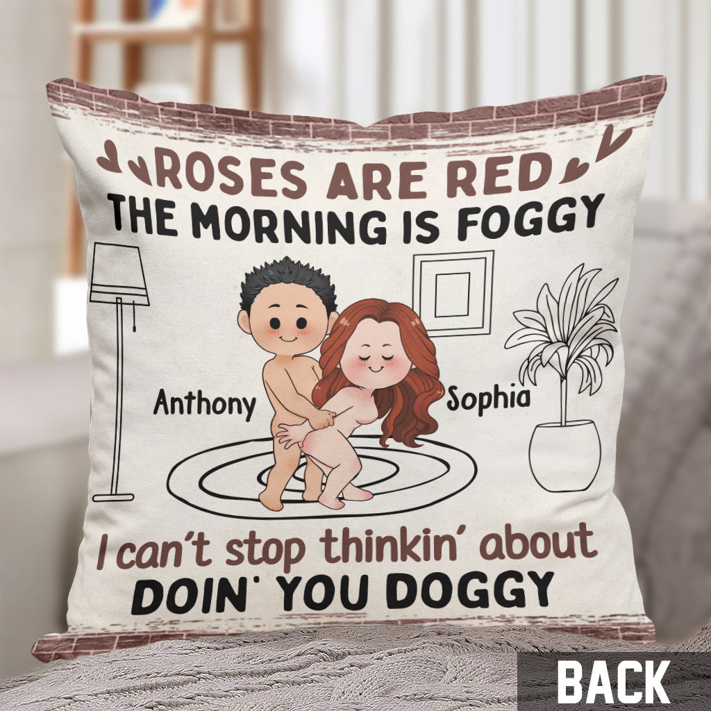 Roses Are Red The Morning Is Foggy - Personalized Couple Throw Pillow