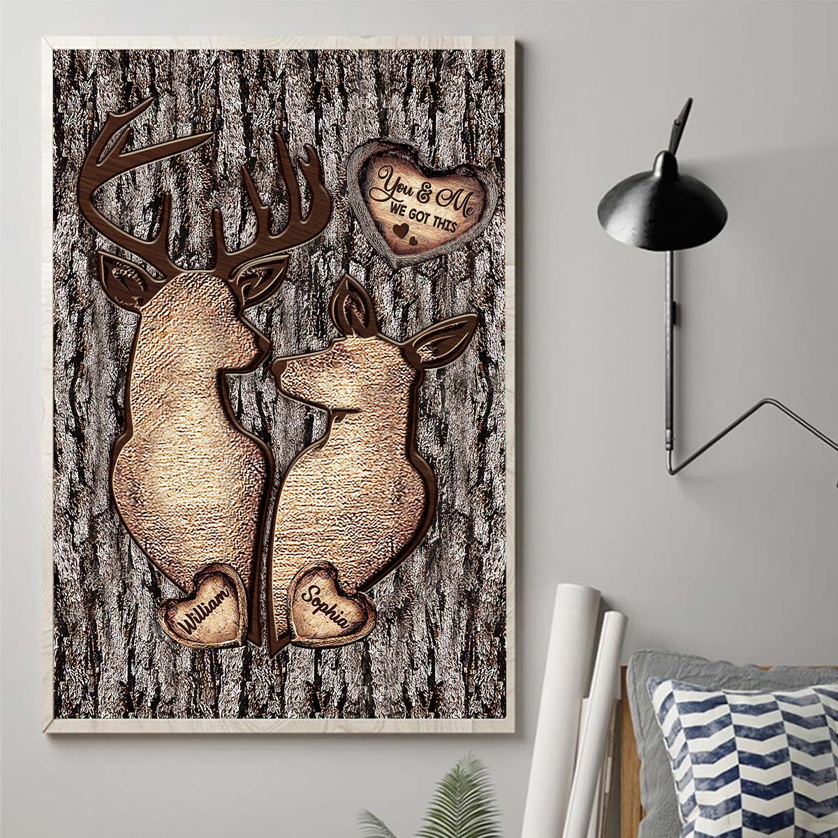 Hunting Couple - Personalized Hunting Canvas and Poster