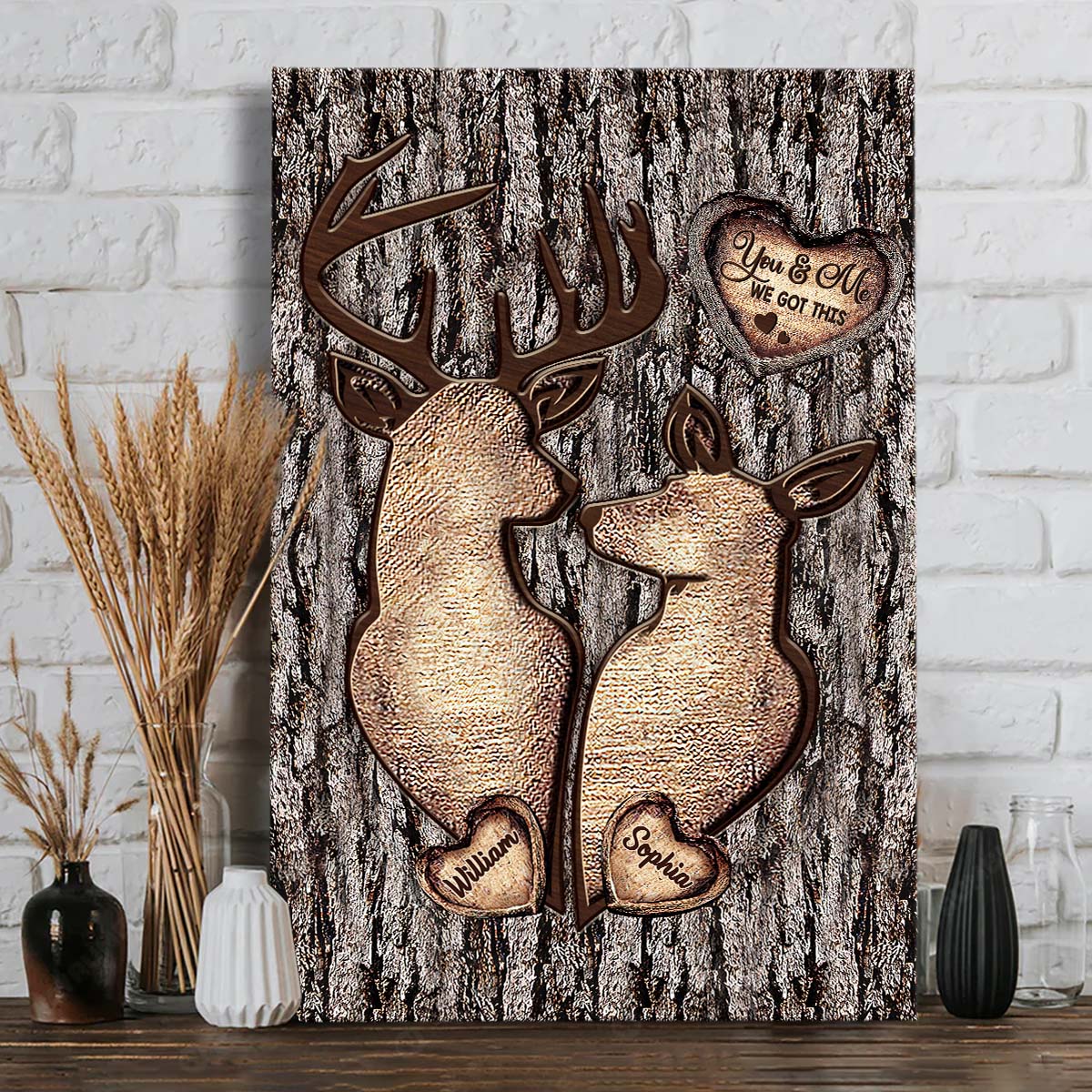 Hunting Couple - Personalized Hunting Canvas and Poster