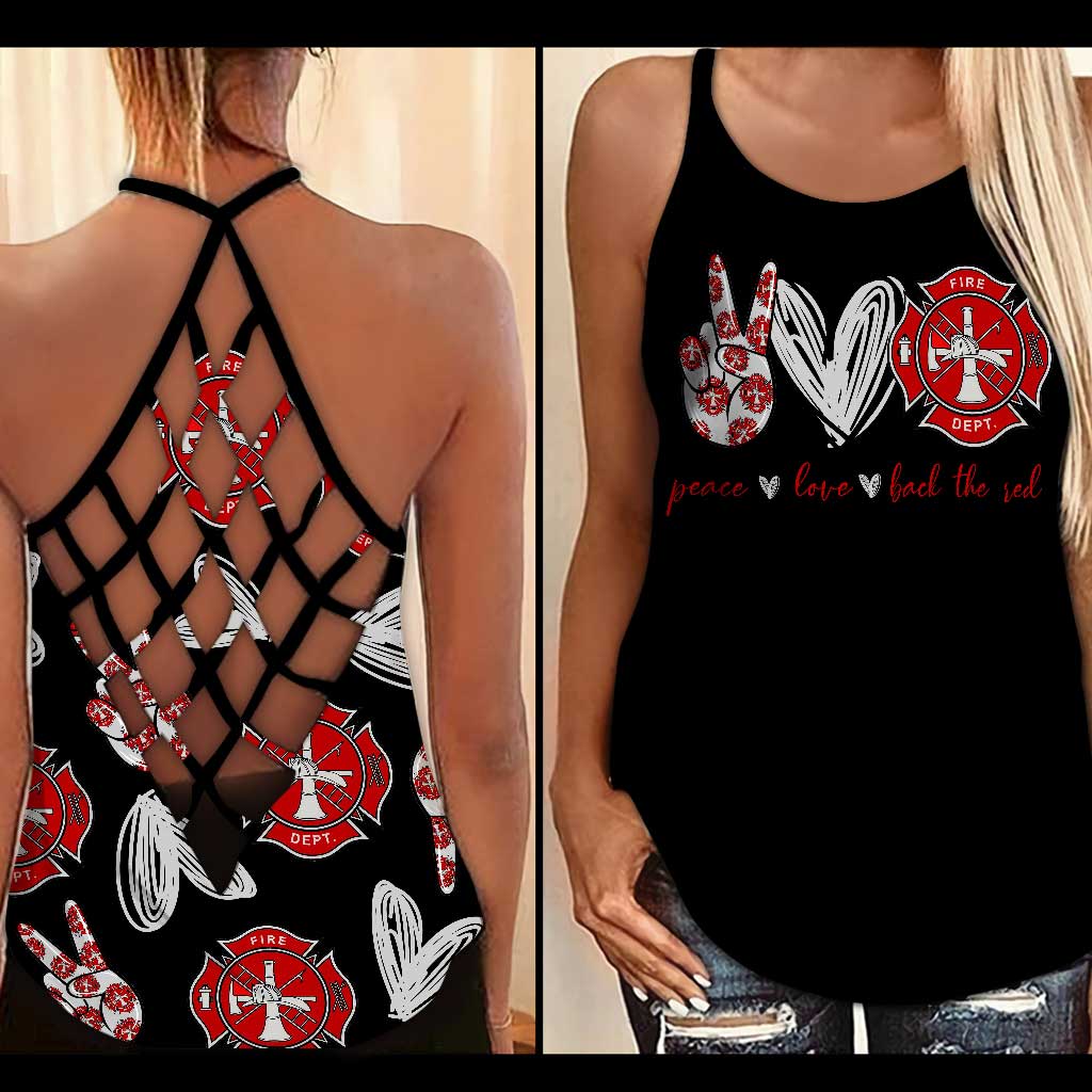 Back The Red - Firefighter Cross Tank Top