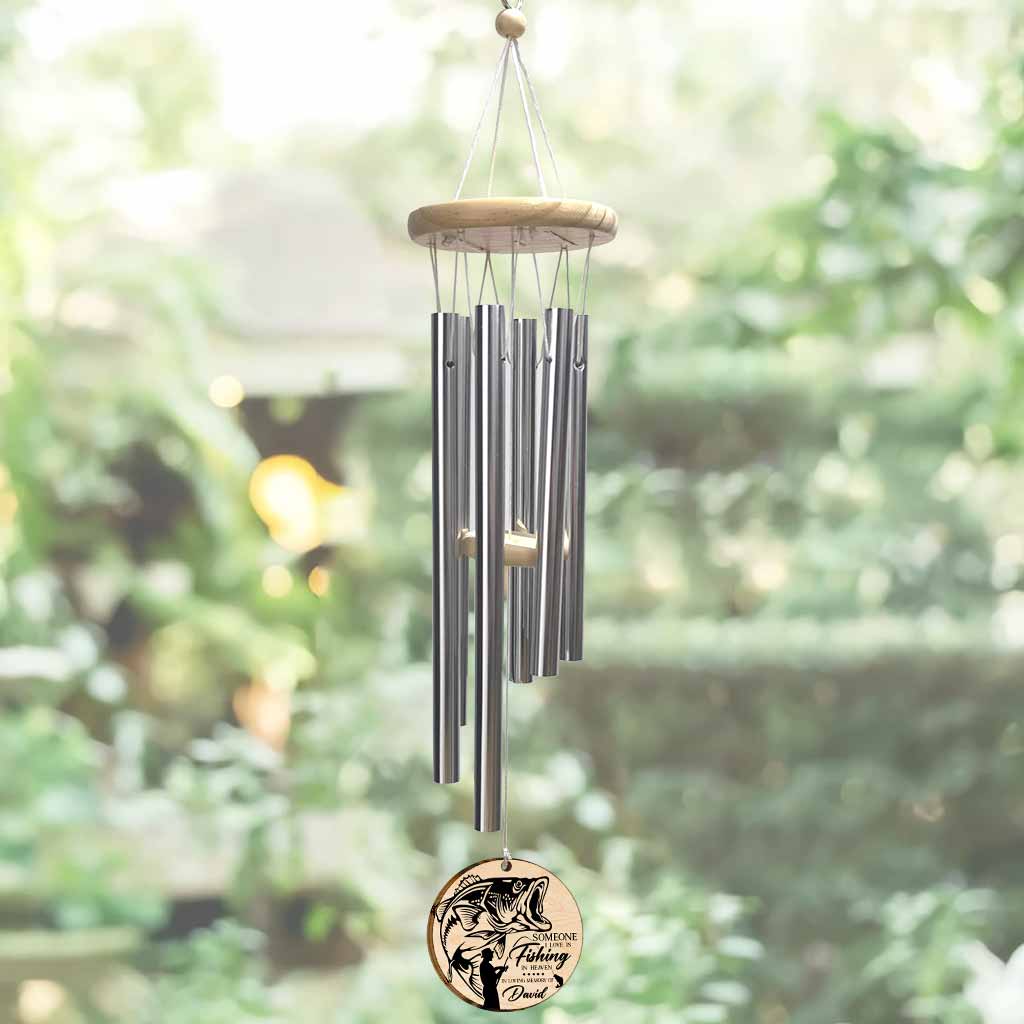 Someone I Love Is Fishing In Heaven - Personalized Wind Chime