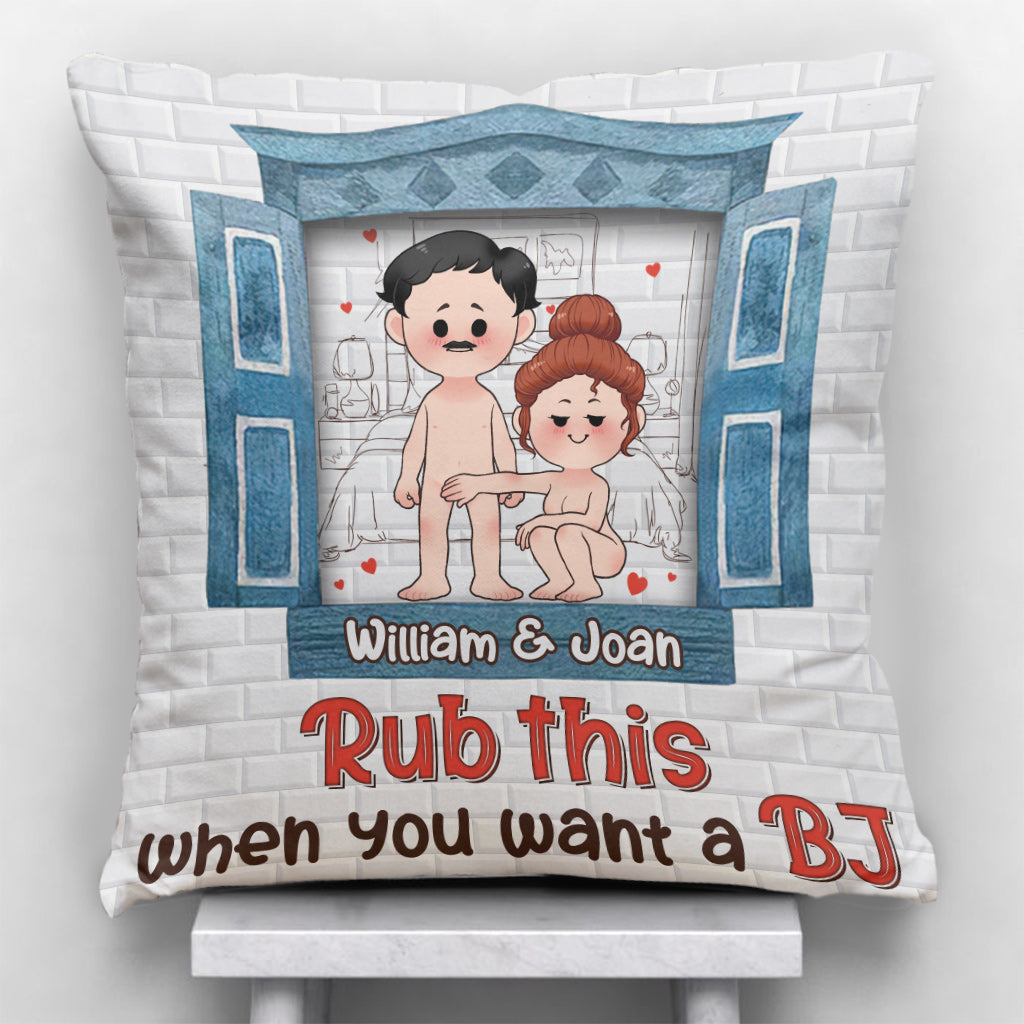 Rub This - Couple gift for wife, husband, girlfriend, boyfriend - Personalized Throw Pillow