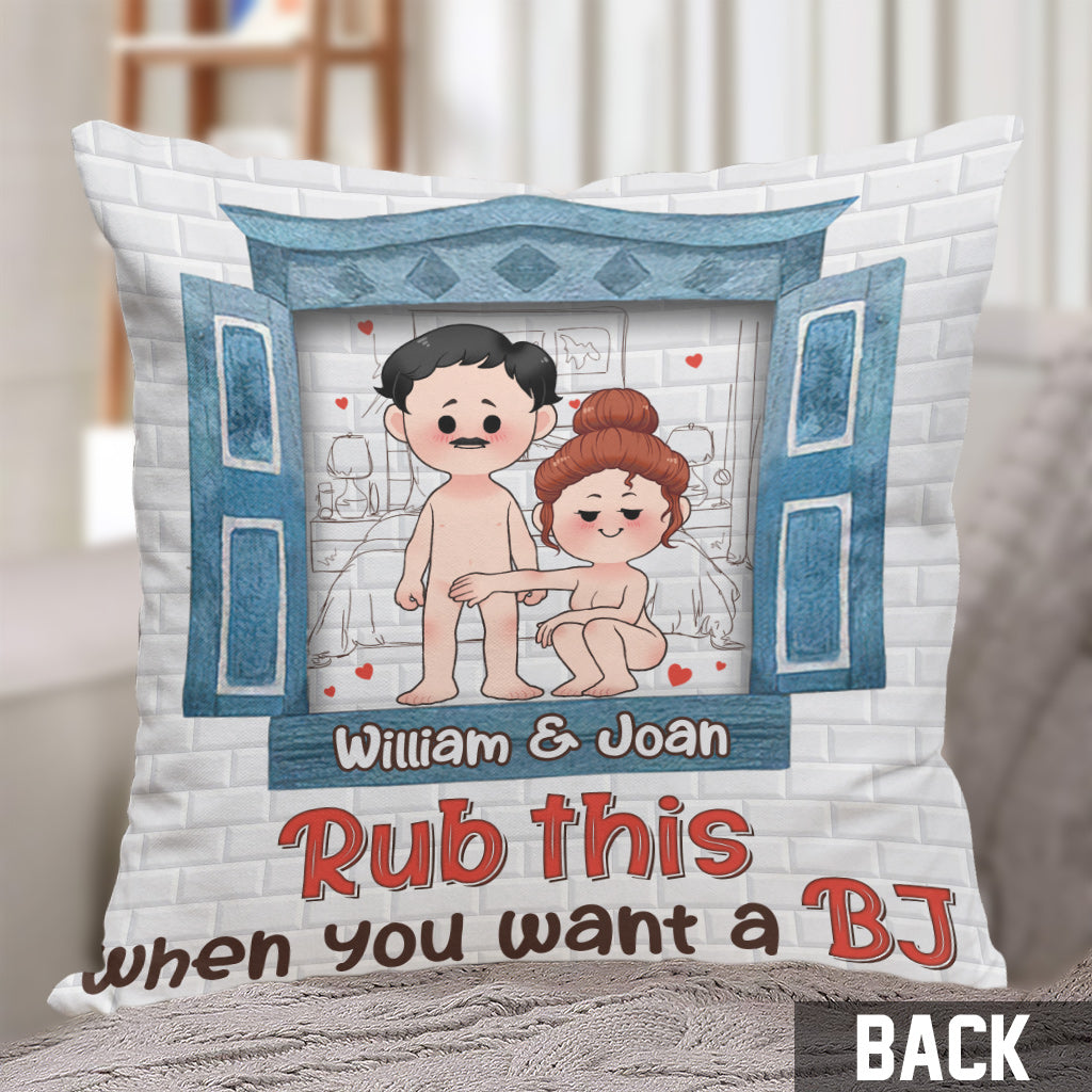 Rub This - Couple gift for wife, husband, girlfriend, boyfriend - Personalized Throw Pillow