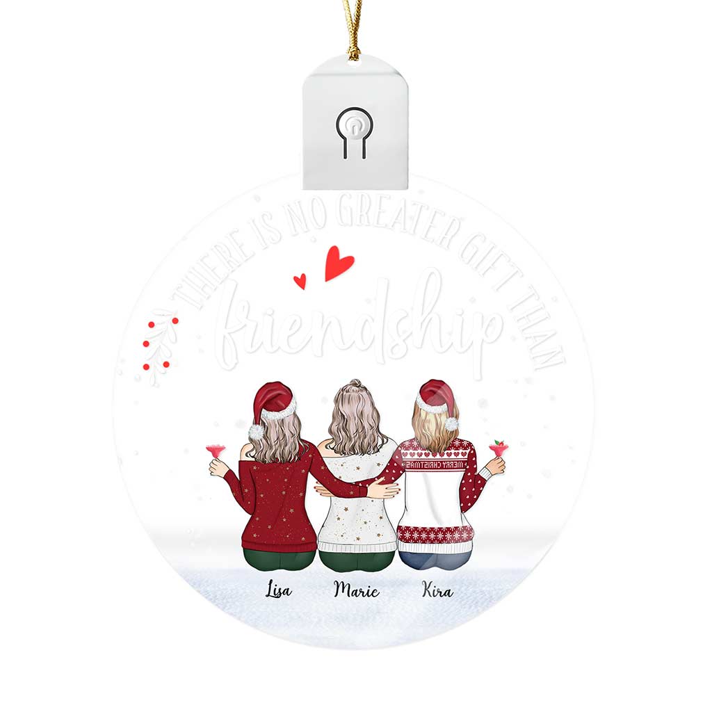 Besties Forever - Personalized Bestie Round Led Acrylic Ornament