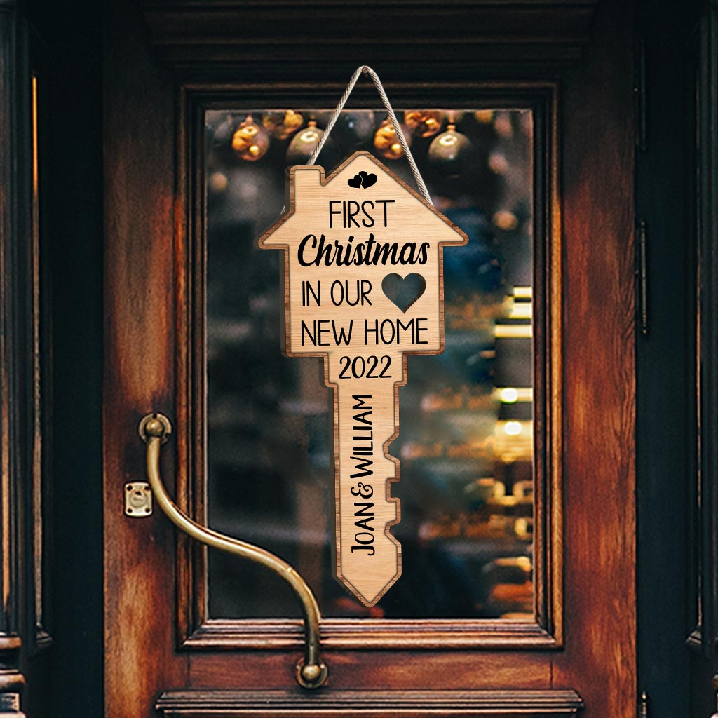 First Christmas - Personalized Couple Wood Sign