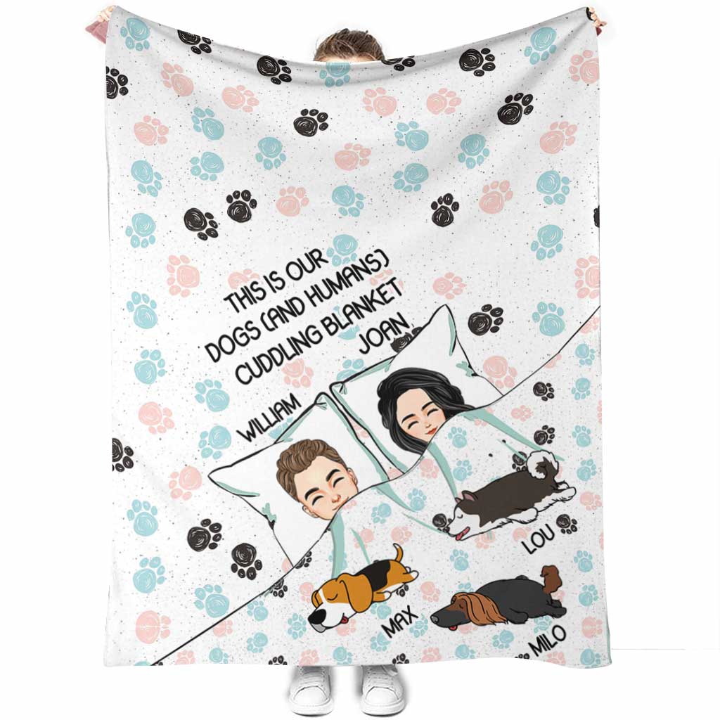 This Is Our Dogs And Humans Cuddling Blanket - Personalized Couple Dog Blanket