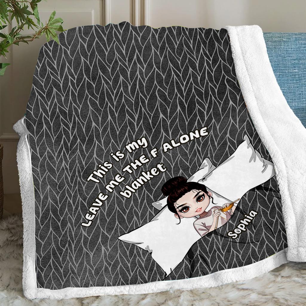 This Is My Leave Me Alone - Personalized Knitting Blanket