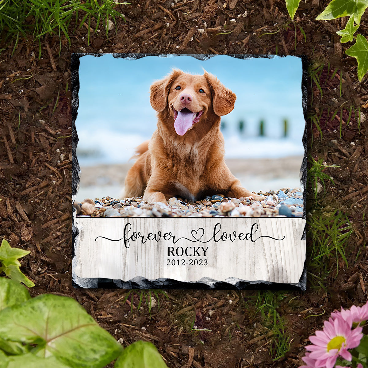 Forever Loved Cat Dog - Gift for dog lovers, who lost cat, who lost dog - Personalized Square Shaped Stone