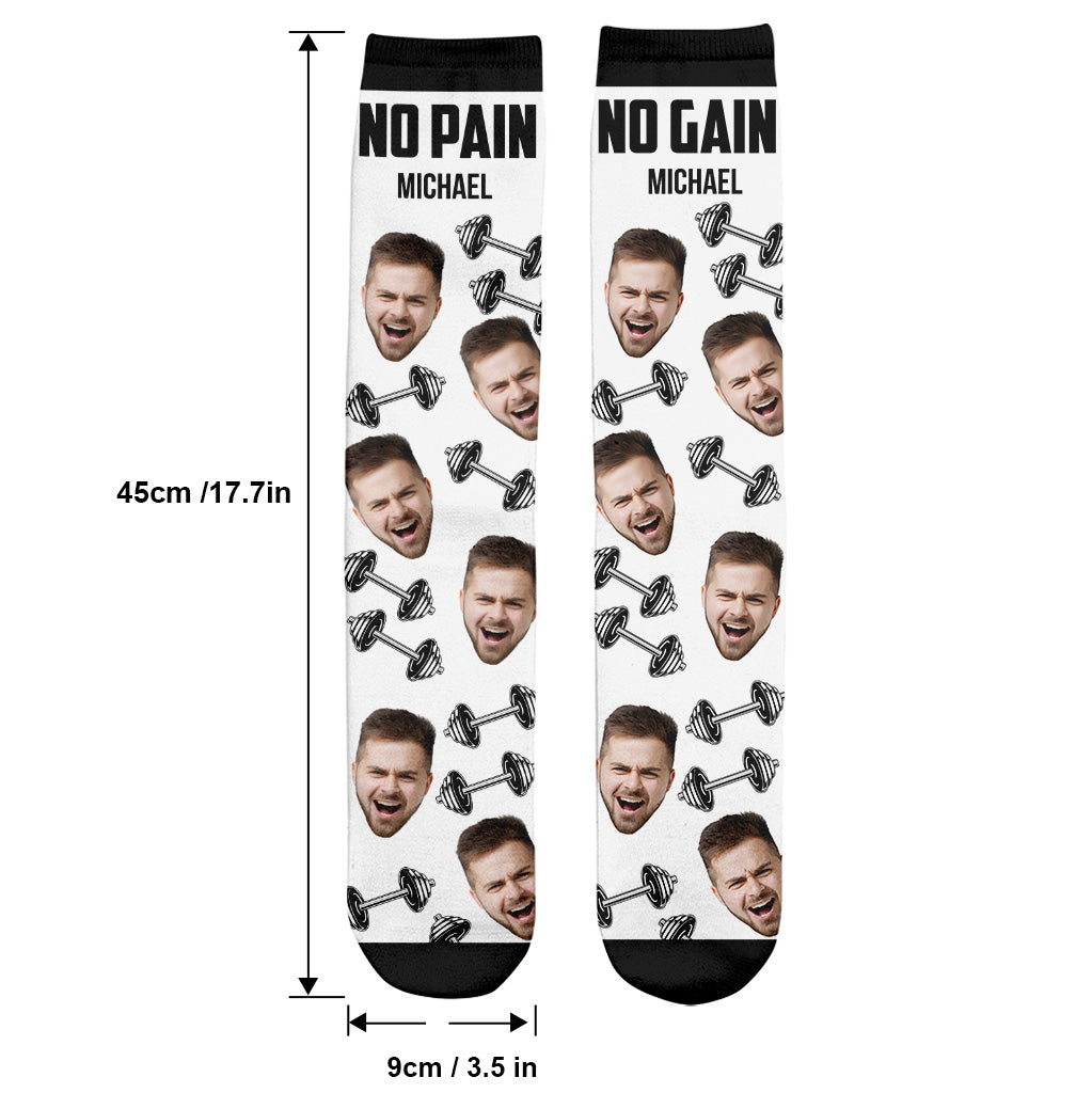 No Pain No Gain - Personalized Fitness Socks