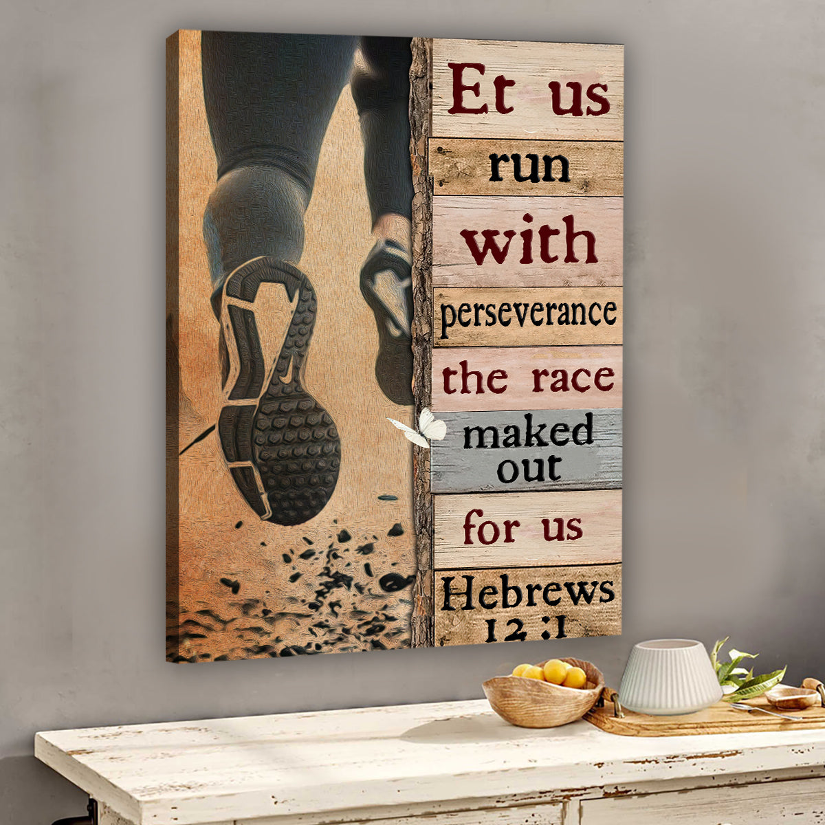 Let Us Run With Perseverance Running Canvas And Poster