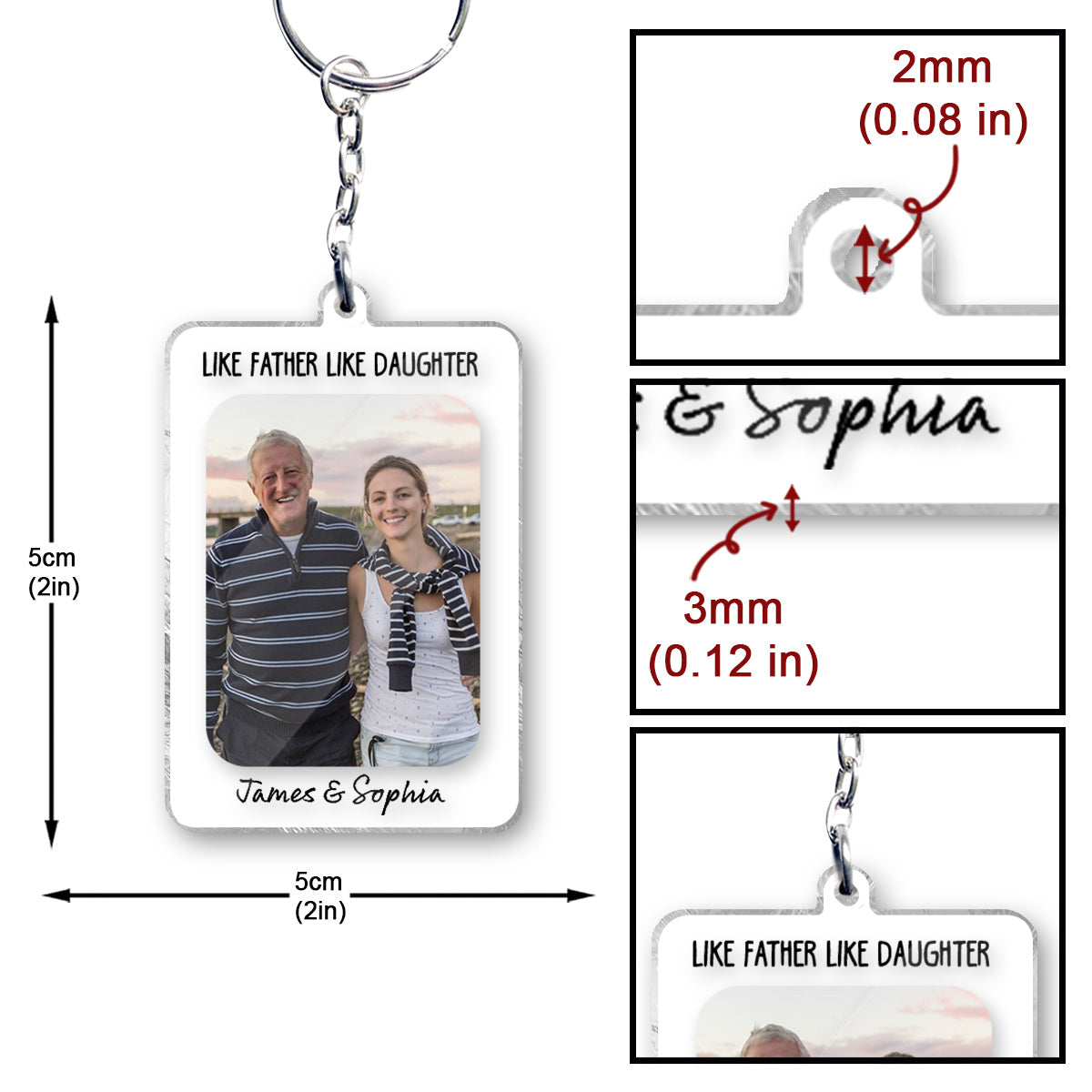 Father And Daughter - Personalized Daughter Keychain